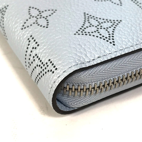 LOUIS VUITTON Long Wallet Purse M82197 Monogram Mahina blue Monogram Mahina Zippy wallet