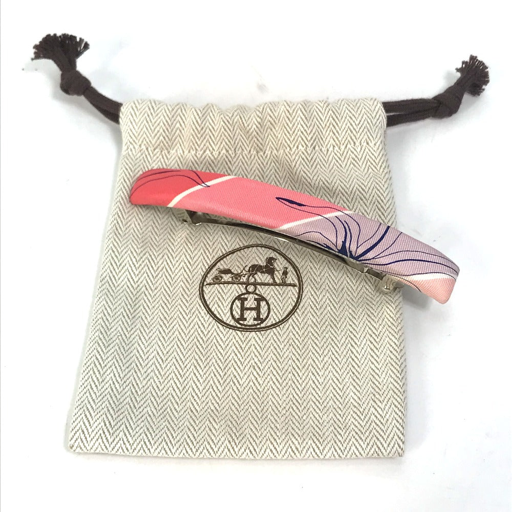 HERMES Valletta silk pink hair accessory Overall handle Women Used Authentic
