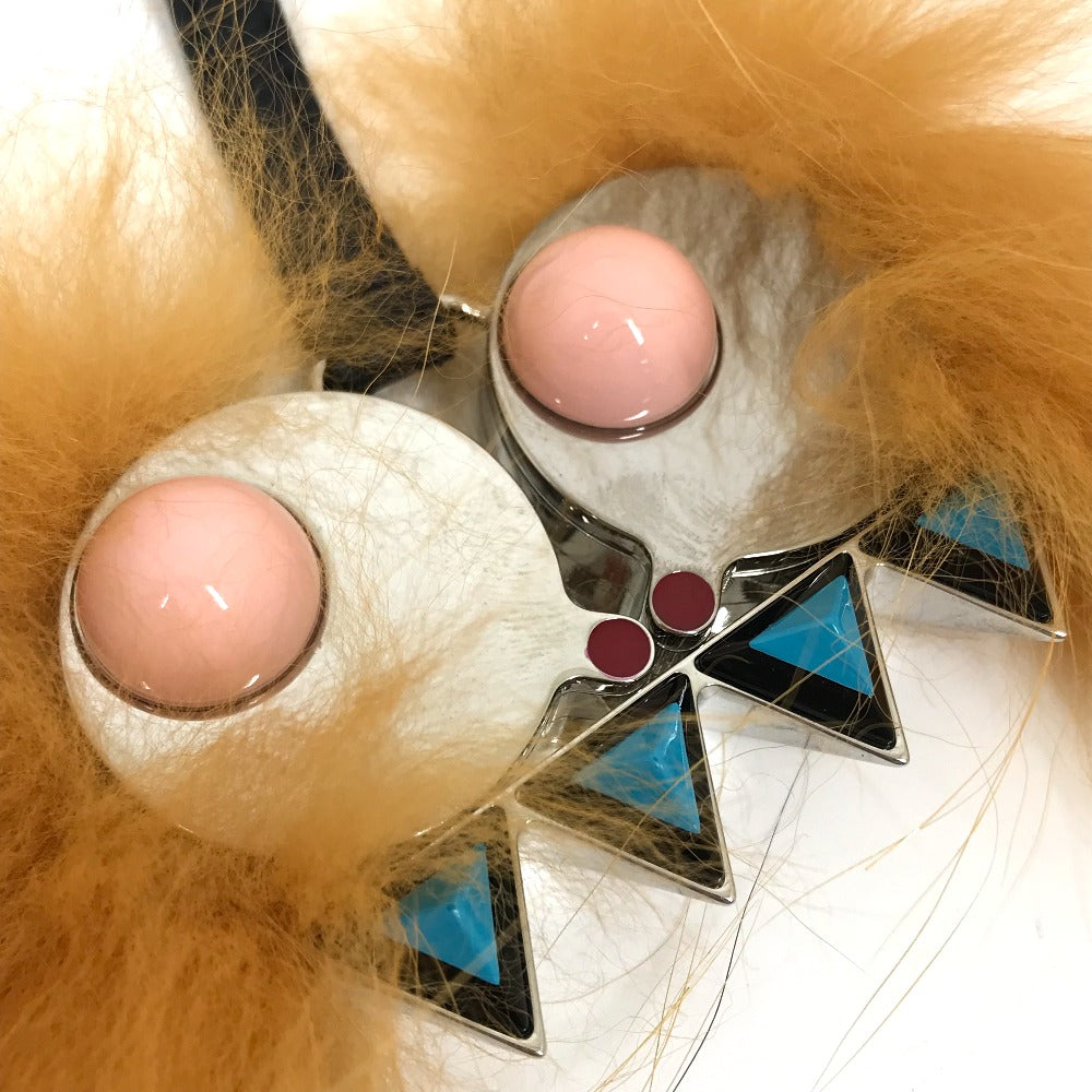 FENDI Bag charm 7AR541 Metal, Fur multicolor fur monster