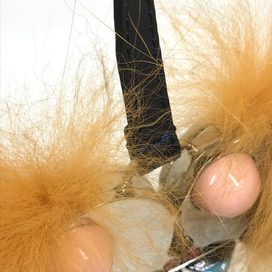 FENDI Bag charm 7AR541 Metal, Fur multicolor fur monster