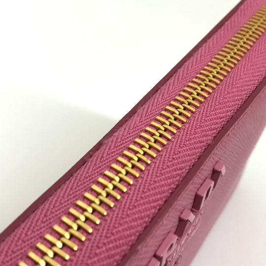 PRADA Long Wallet Purse 1ML506 saffiano leather pink logo Saffiano Shine Women Used Authentic