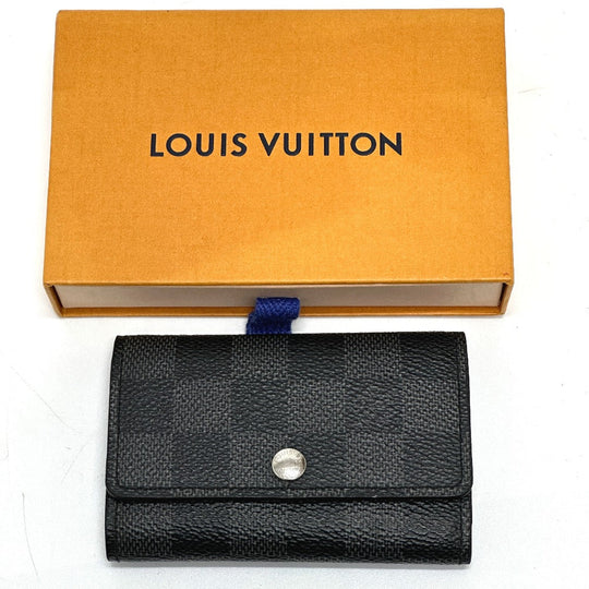 LOUIS VUITTON Key case Key holder  N62662 Damier Grafitto Canvas black Damier Grafitte Multicles6 mens Used Authentic