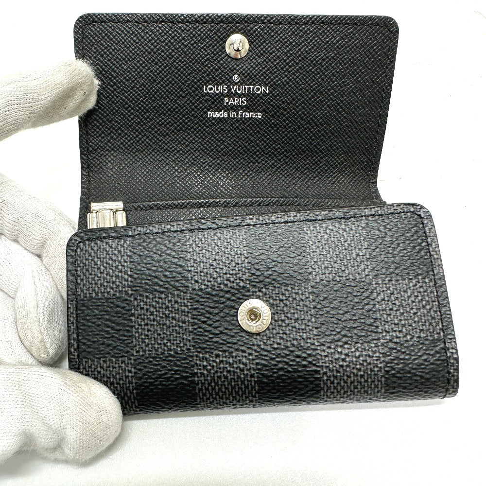 LOUIS VUITTON Key case Key holder  N62662 Damier Grafitto Canvas black Damier Grafitte Multicles6 mens Used Authentic