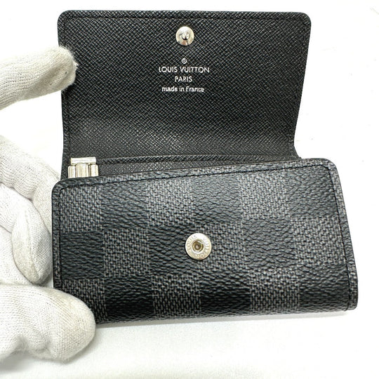 LOUIS VUITTON Key case Key holder  N62662 Damier Grafitto Canvas black Damier Grafitte Multicles6 mens Used Authentic