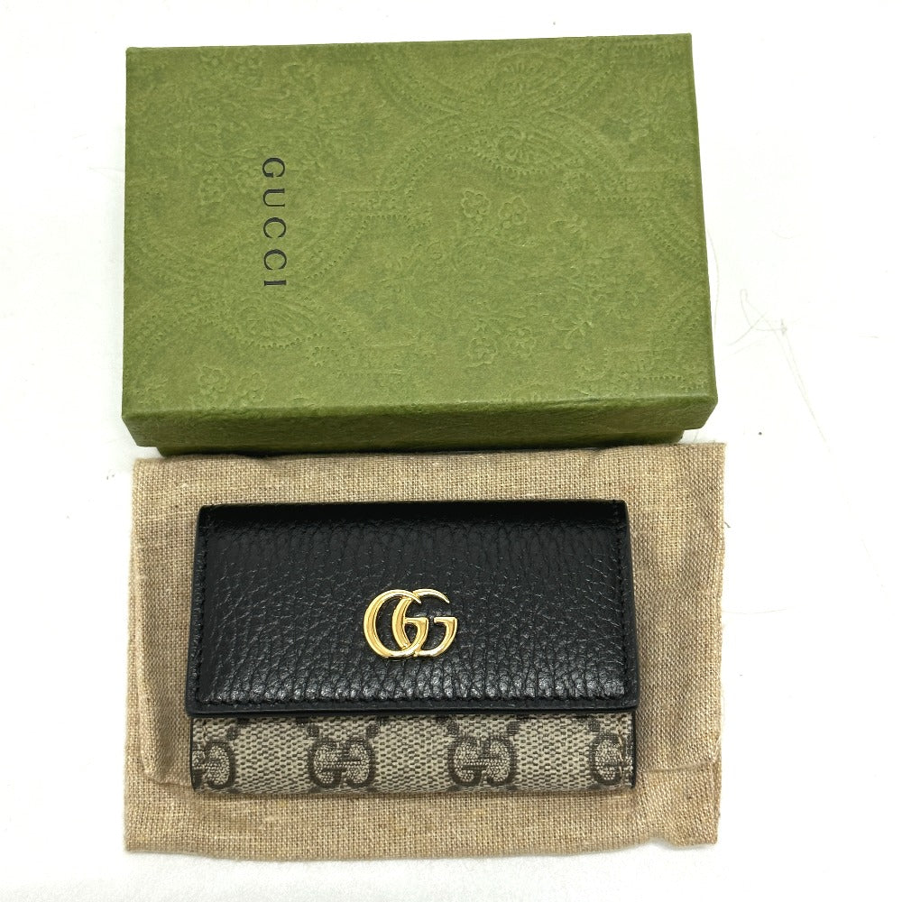 GUCCI Key case Key holder  456118 GG Supreme Canvas beige GG Marmont six hooks Women Used Authentic