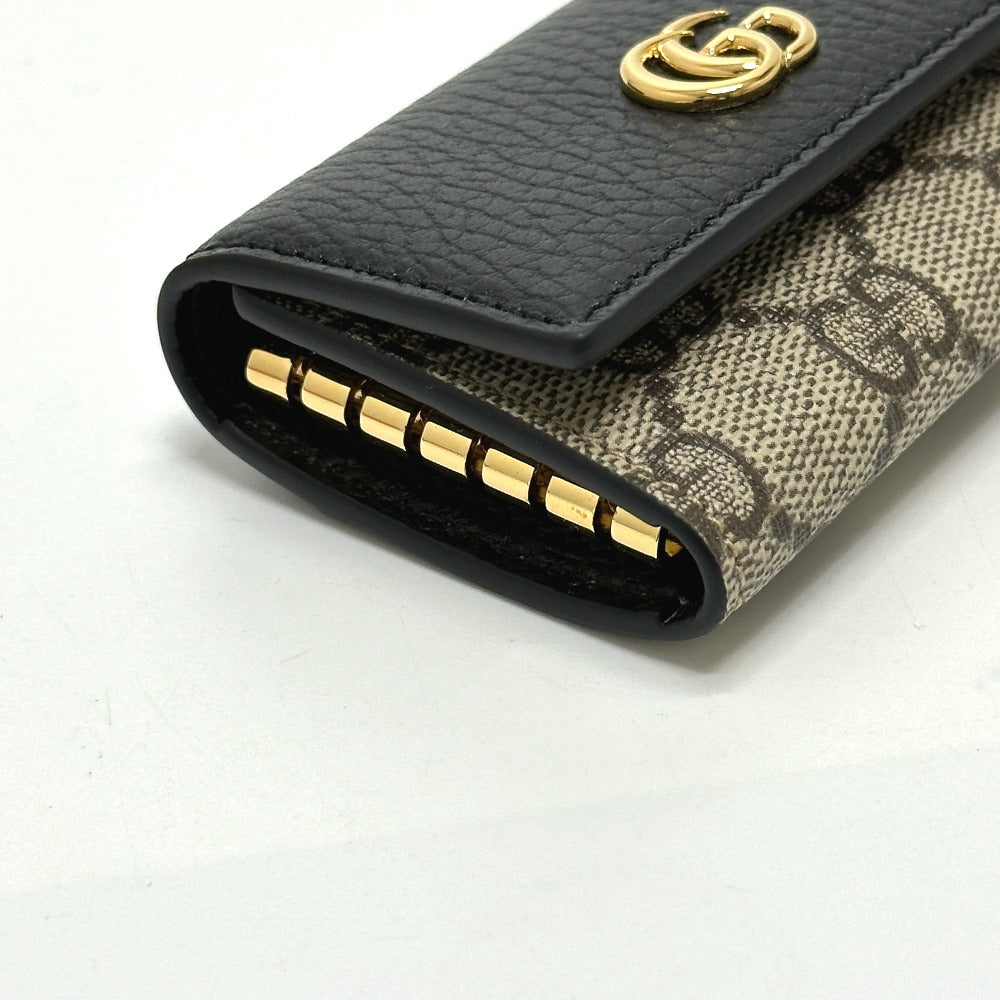 GUCCI Key case Key holder  456118 GG Supreme Canvas beige GG Marmont six hooks Women Used Authentic