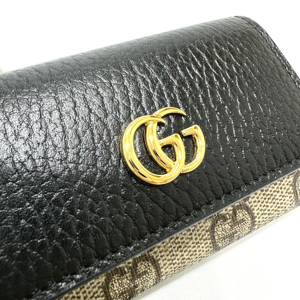 GUCCI Key case Key holder  456118 GG Supreme Canvas beige GG Marmont six hooks Women Used Authentic