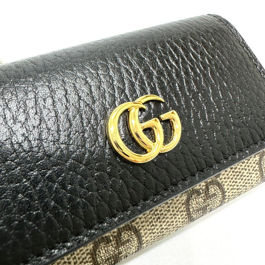 GUCCI Key case Key holder  456118 GG Supreme Canvas beige GG Marmont six hooks Women Used Authentic