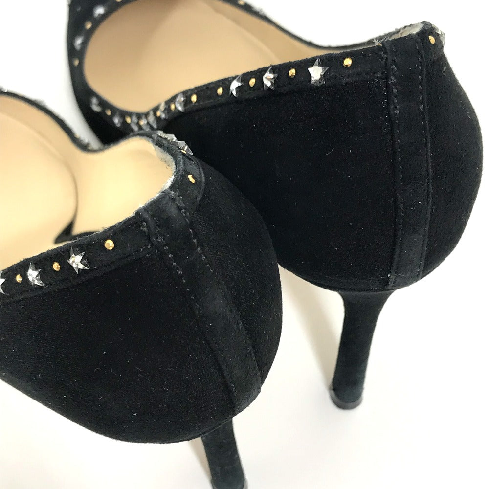 JIMMY CHOO pumps suede, suede black Star studs Women 35.5 Used Authentic