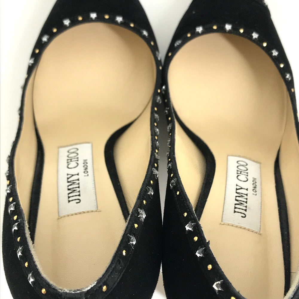 JIMMY CHOO pumps suede, suede black Star studs Women 35.5 Used Authentic