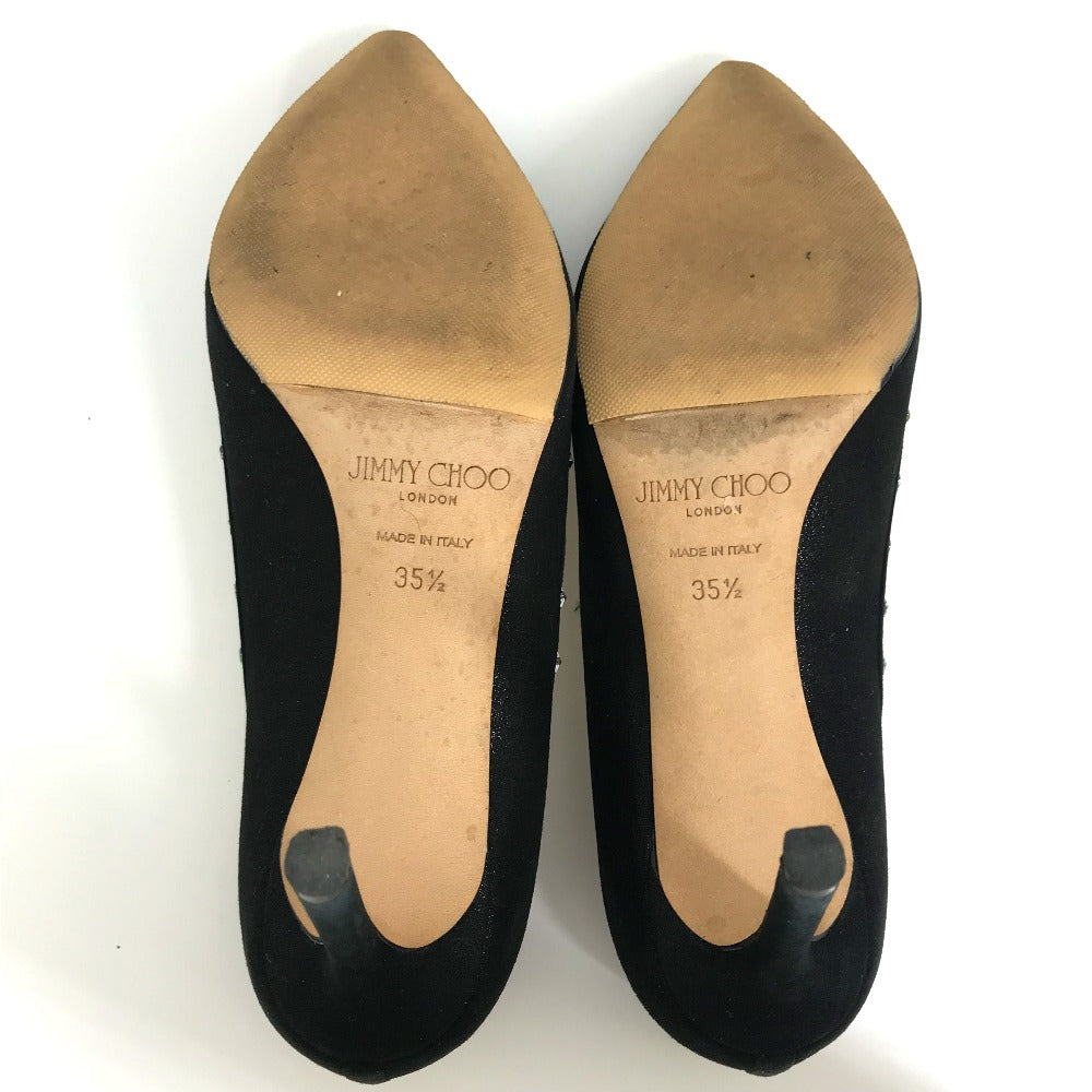JIMMY CHOO pumps suede, suede black Star studs Women 35.5 Used Authentic