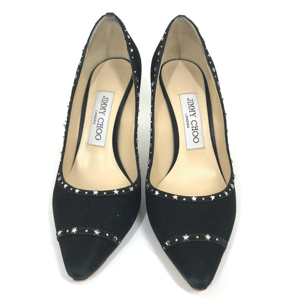 JIMMY CHOO pumps suede, suede black Star studs Women 35.5 Used Authentic