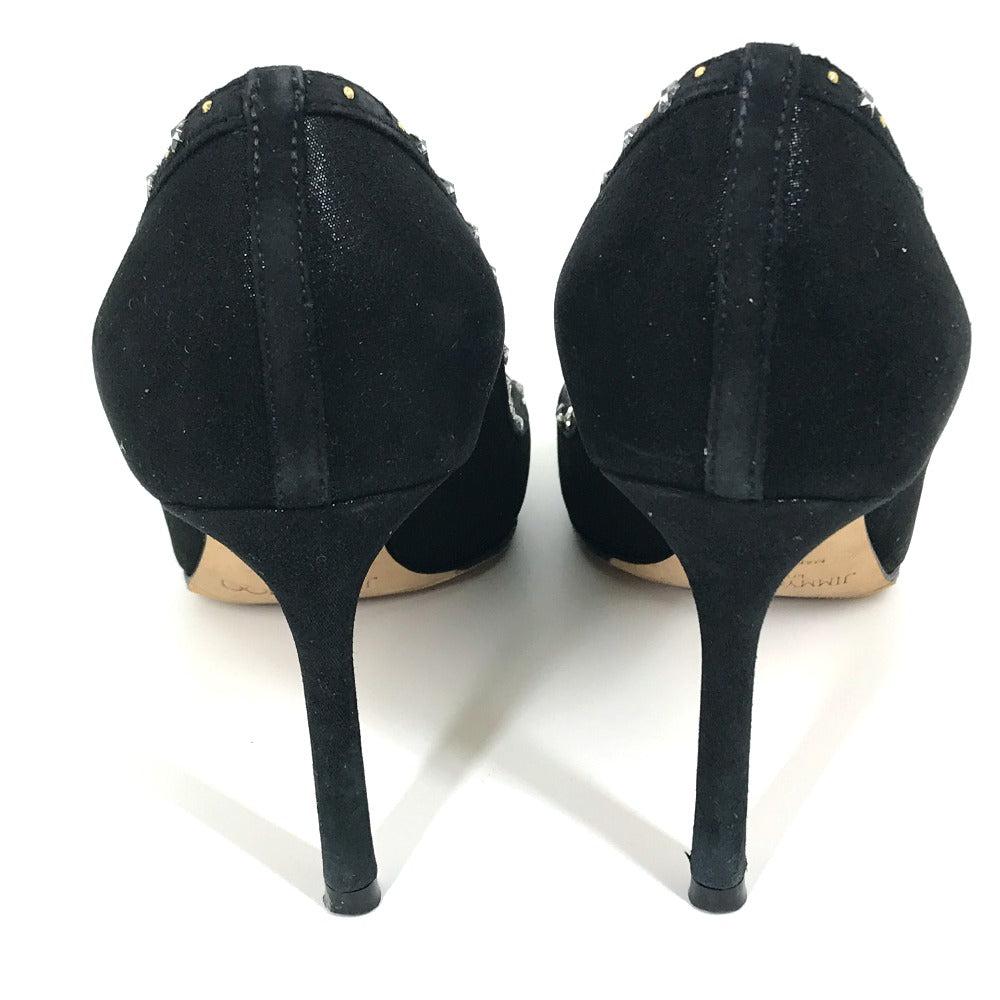 JIMMY CHOO pumps suede, suede black Star studs Women 35.5 Used Authentic