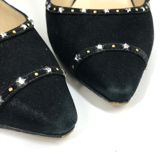 JIMMY CHOO pumps suede, suede black Star studs Women 35.5 Used Authentic