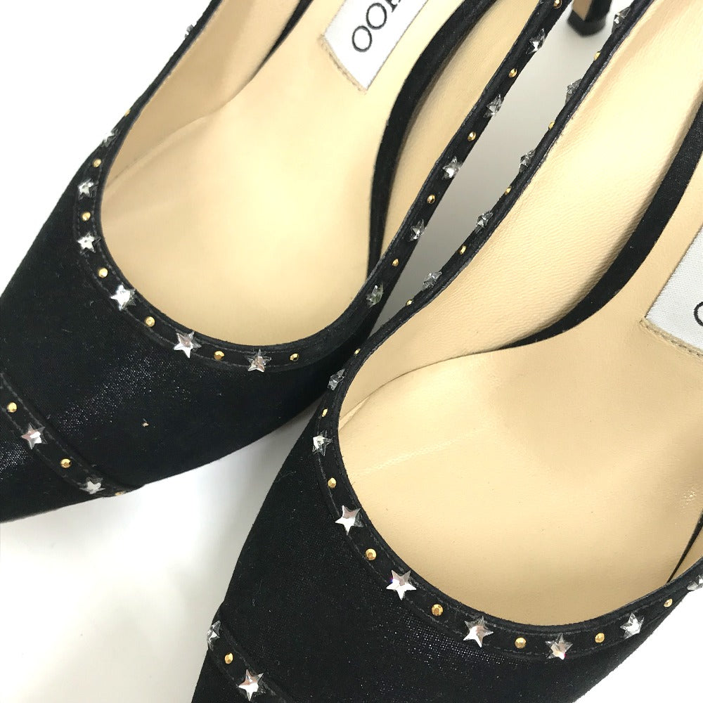 JIMMY CHOO pumps suede, suede black Star studs Women 35.5 Used Authentic