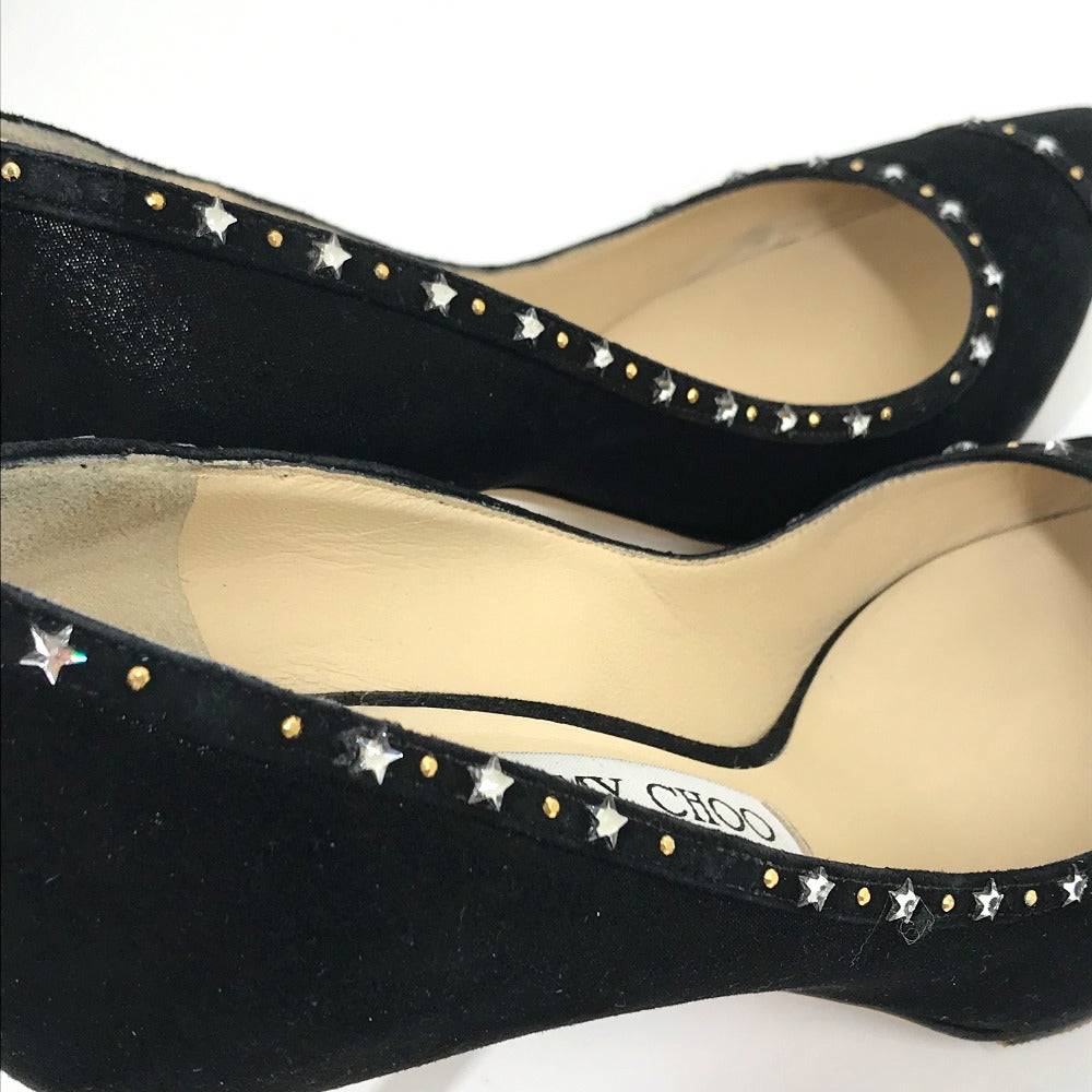 JIMMY CHOO pumps suede, suede black Star studs Women 35.5 Used Authentic