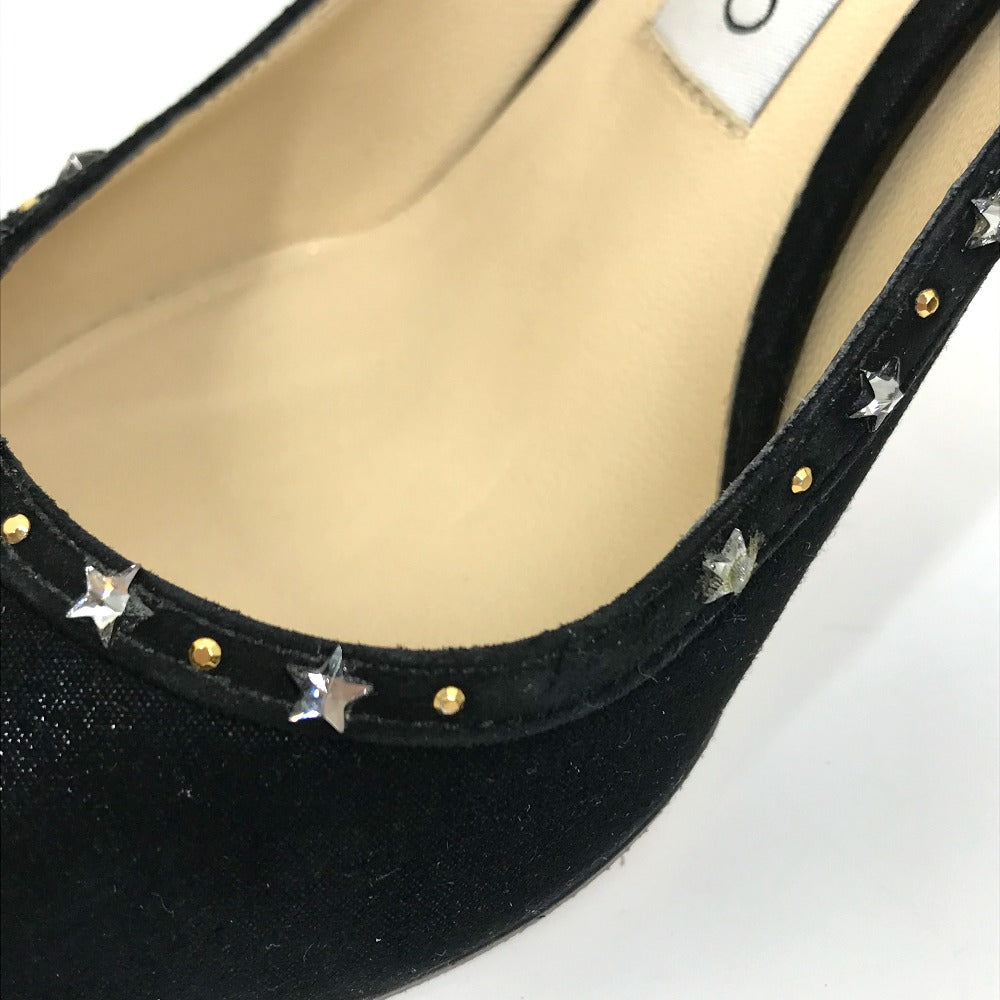 JIMMY CHOO pumps suede, suede black Star studs Women 35.5 Used Authentic