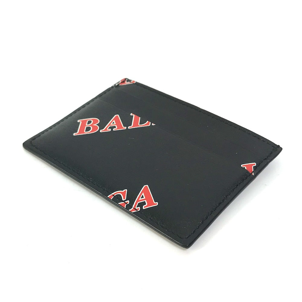 BALENCIAGA Card Case 594309 leather black Logo print mens Used Authentic