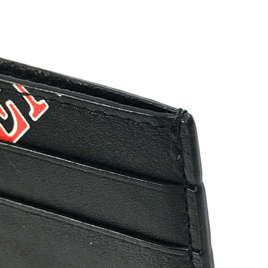 BALENCIAGA Card Case 594309 leather black Logo print mens Used Authentic