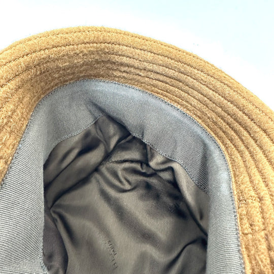 HERMES hat , Camel Brown H logo camel hat Women 57 Used Authentic