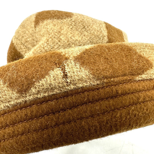 HERMES hat , Camel Brown H logo camel hat Women 57 Used Authentic