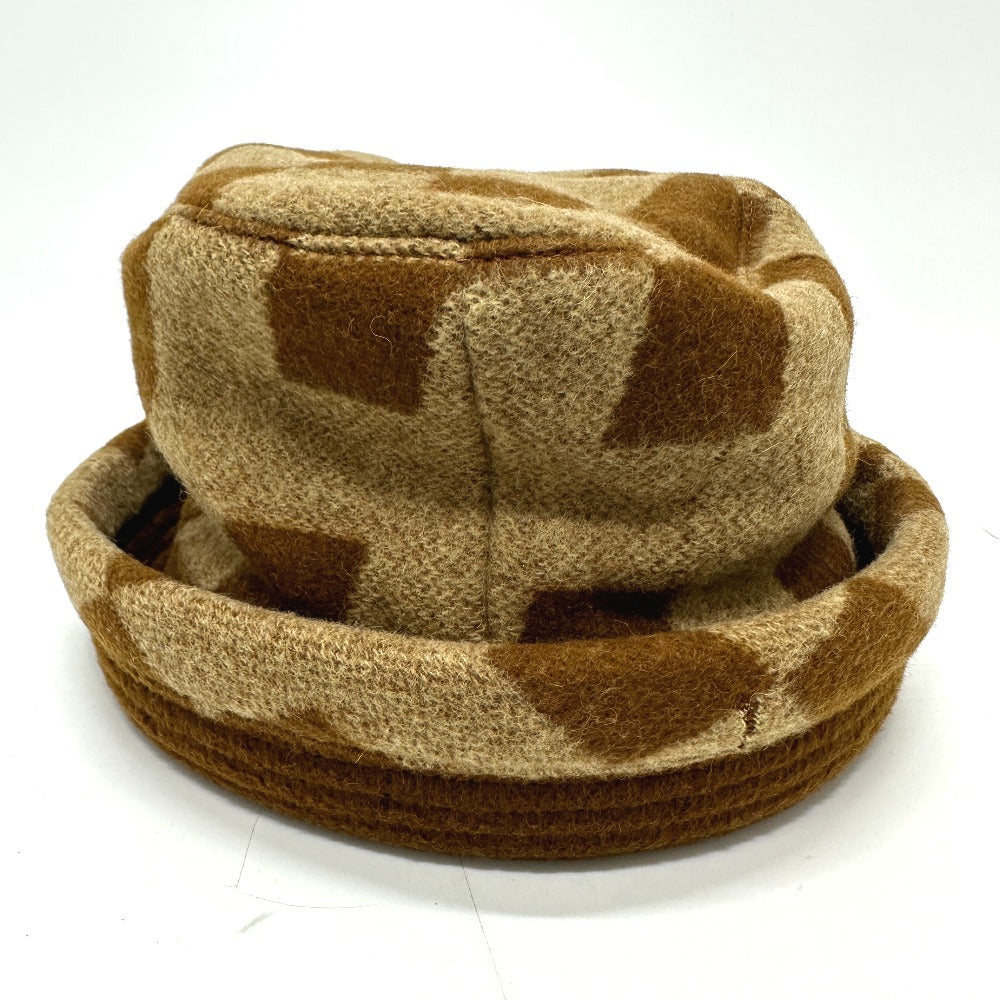 HERMES hat , Camel Brown H logo camel hat Women 57 Used Authentic