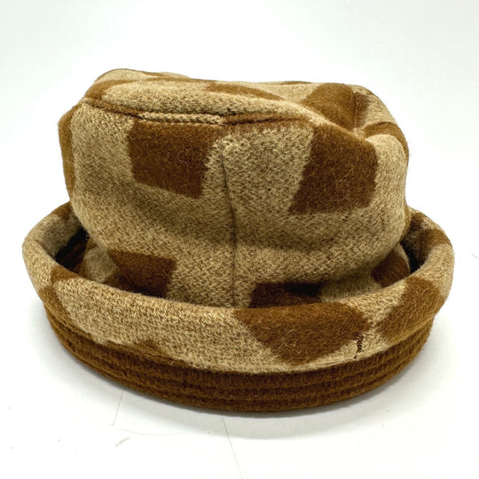 HERMES hat , Camel Brown H logo camel hat Women 57 Used Authentic