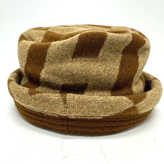 HERMES hat , Camel Brown H logo camel hat Women 57 Used Authentic