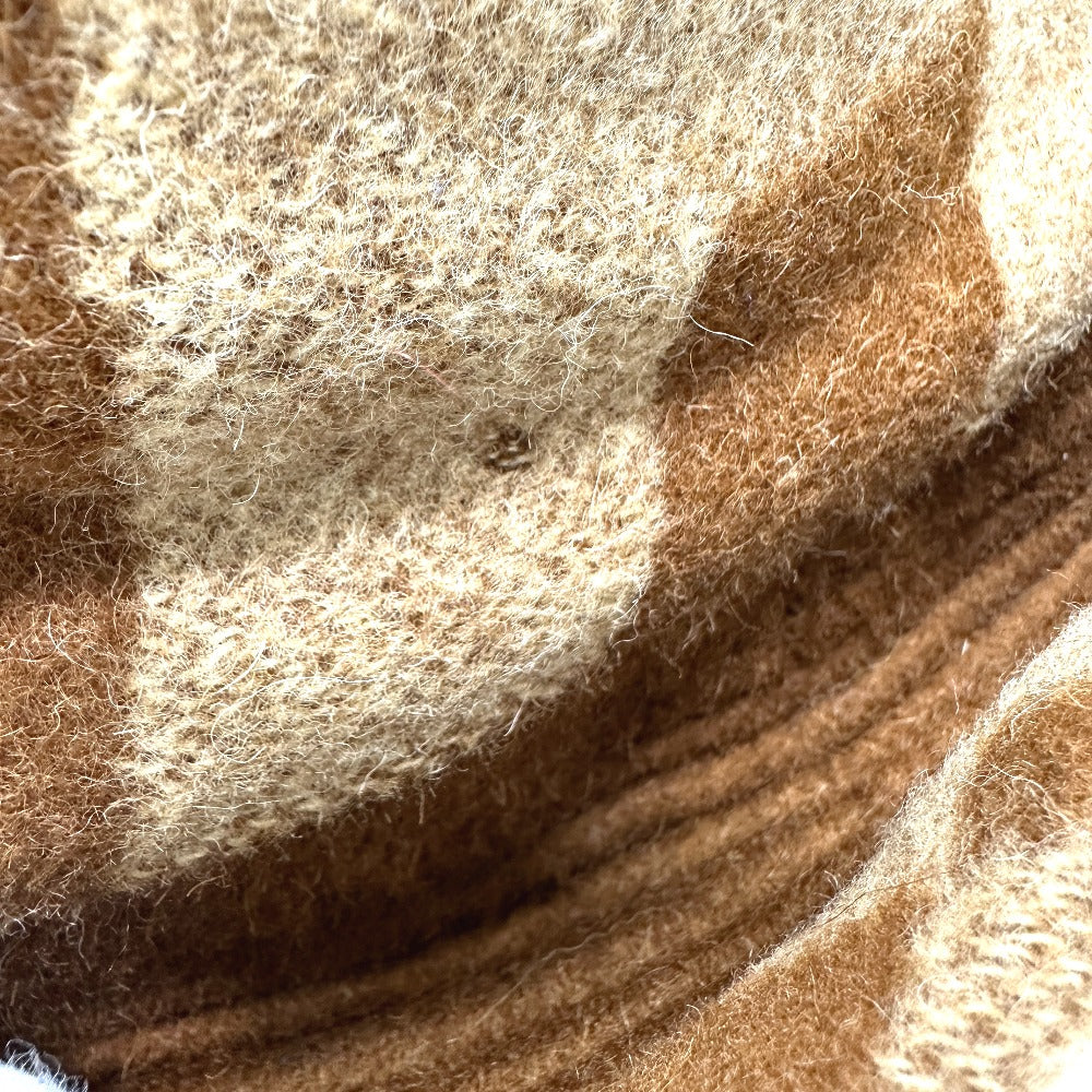 HERMES hat , Camel Brown H logo camel hat Women 57 Used Authentic
