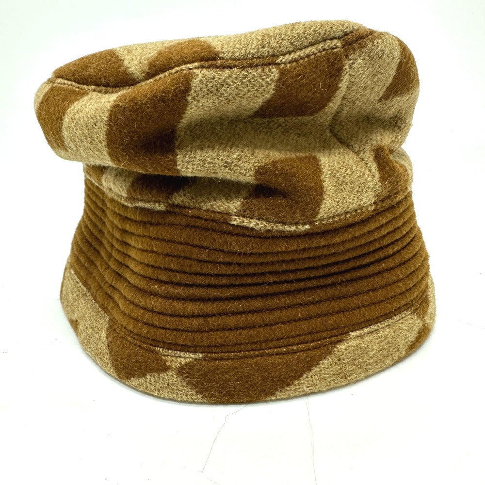 HERMES hat , Camel Brown H logo camel hat Women 57 Used Authentic