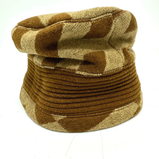 HERMES hat , Camel Brown H logo camel hat Women 57 Used Authentic