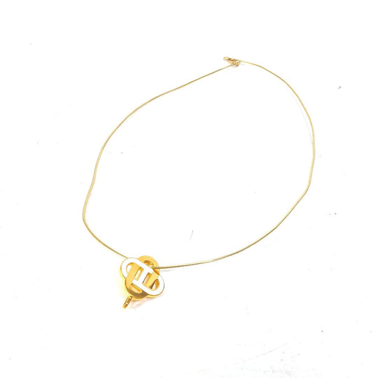 HERMES Necklace SV925 gold Chene Dunkle Isatis to Saint Colori Women Used Authentic