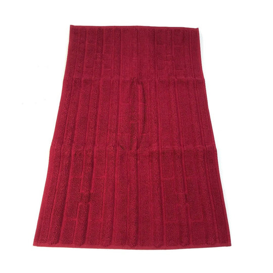 HERMES towel 101300M-09 cotton Red H logo labyrinth Women Used Authentic