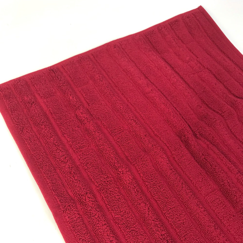 HERMES towel 101300M-09 cotton Red H logo labyrinth Women Used Authentic