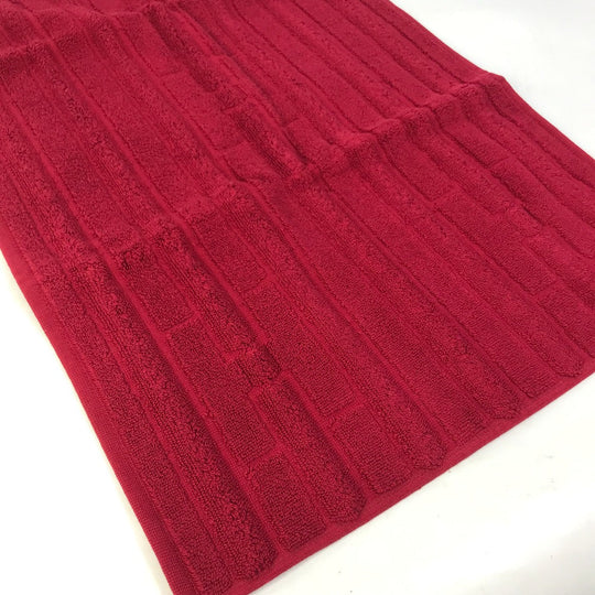 HERMES towel 101300M-09 cotton Red H logo labyrinth Women Used Authentic