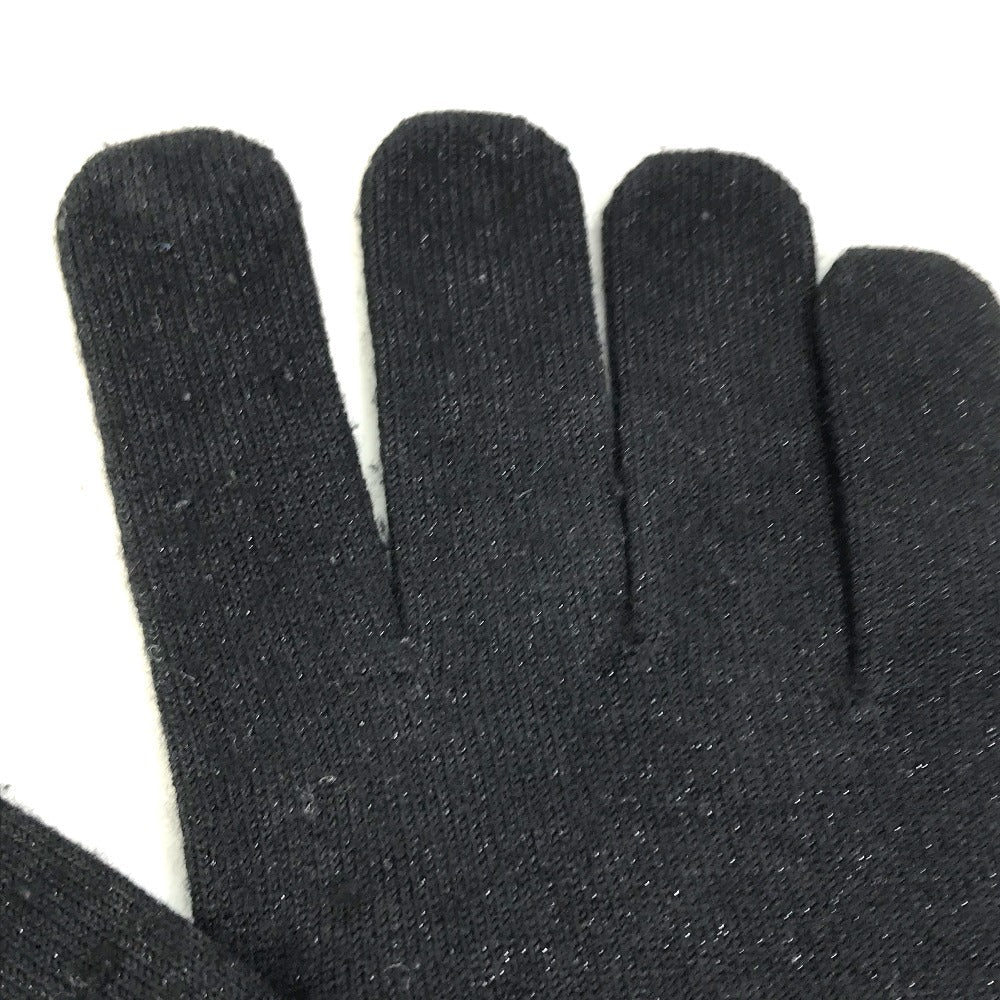 LOUIS VUITTON gloves Cashmere, Silk black LV logo Women Used Authentic