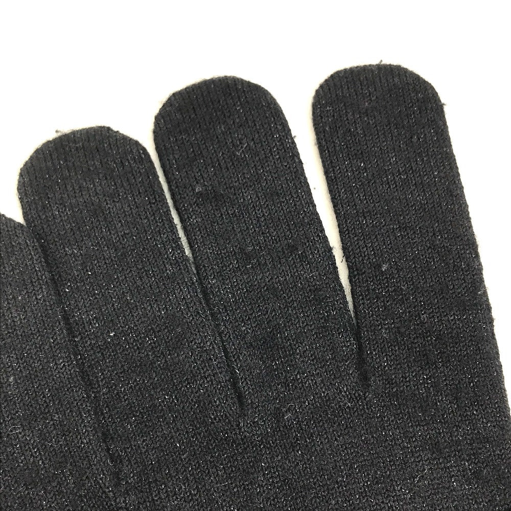 LOUIS VUITTON gloves Cashmere, Silk black LV logo Women Used Authentic