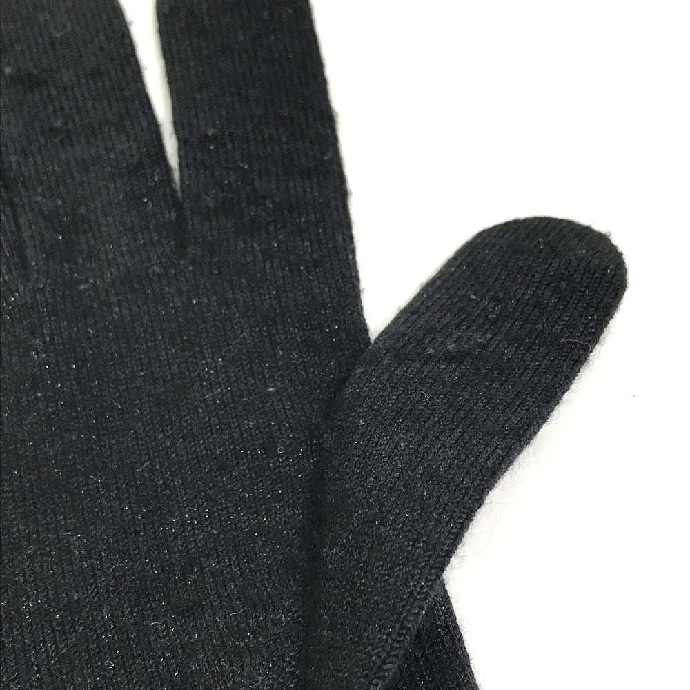 LOUIS VUITTON gloves Cashmere, Silk black LV logo Women Used Authentic