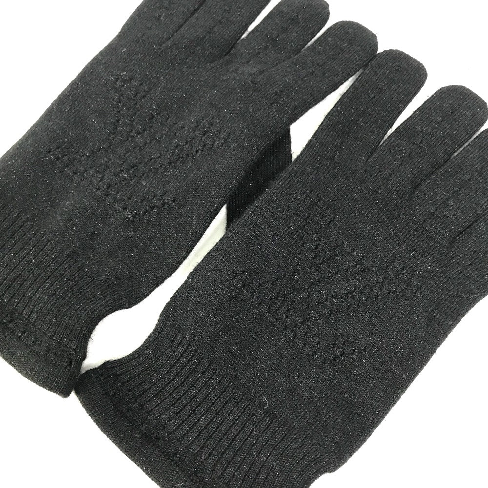 LOUIS VUITTON gloves Cashmere, Silk black LV logo Women Used Authentic