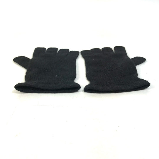 LOUIS VUITTON gloves Cashmere, Silk black LV logo Women Used Authentic