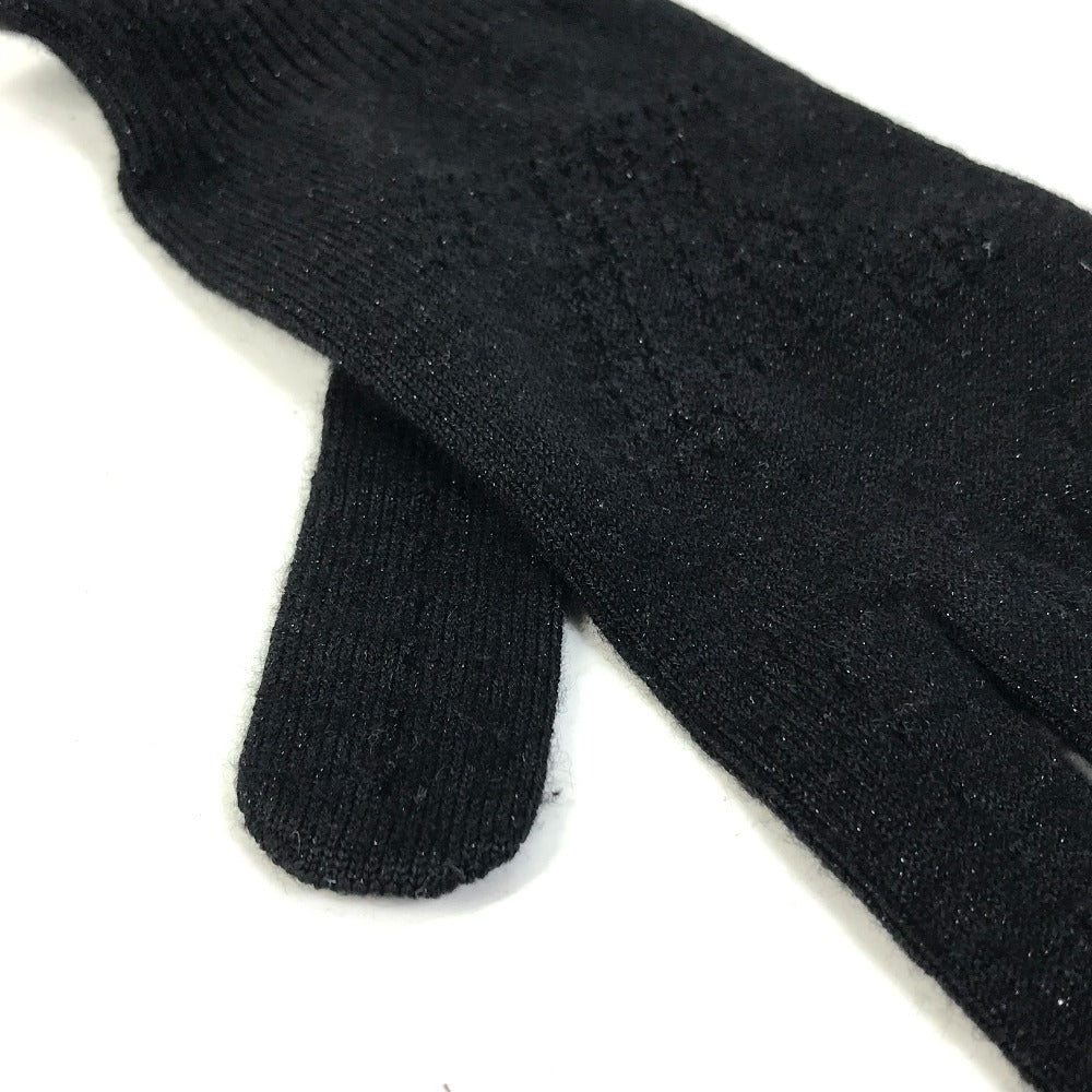 LOUIS VUITTON gloves Cashmere, Silk black LV logo Women Used Authentic