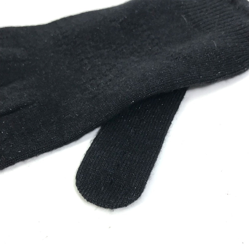 LOUIS VUITTON gloves Cashmere, Silk black LV logo Women Used Authentic