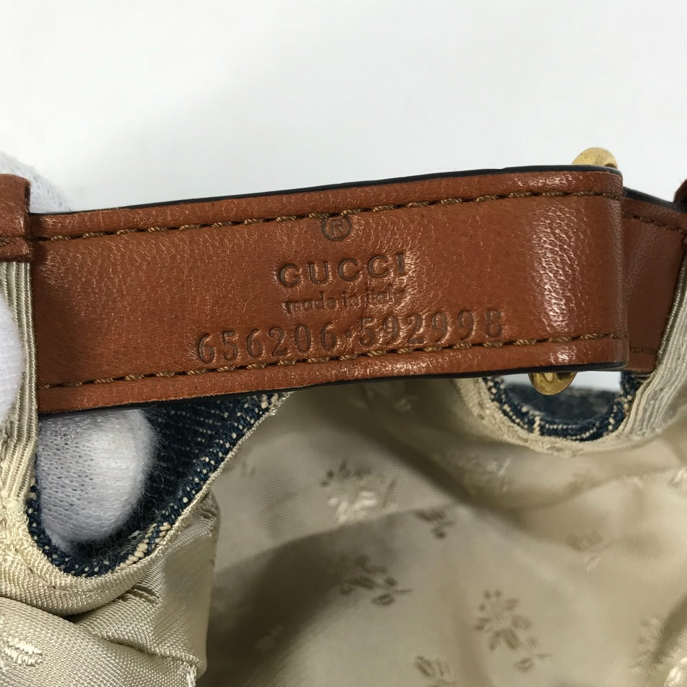 GUCCI cap 656206 GG canvas Navy denim GG logo Women(Unisex) M 58cm Used Authentic
