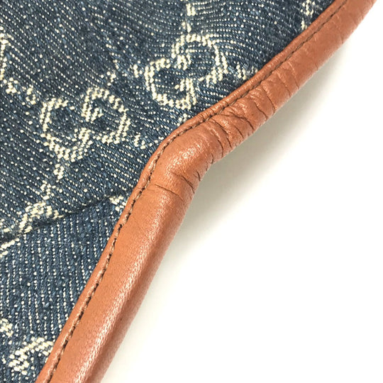 GUCCI cap 656206 GG canvas Navy denim GG logo Women(Unisex) M 58cm Used Authentic
