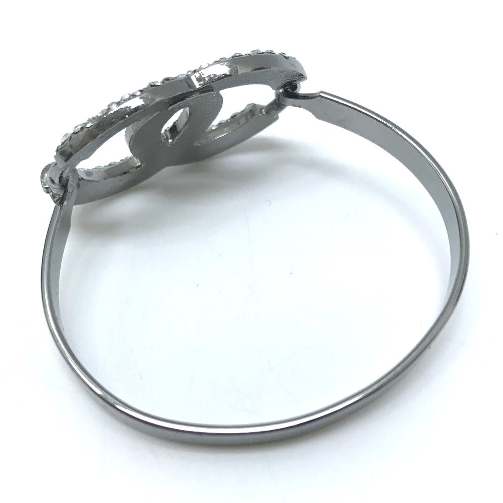 CHANEL bracelet Metal, Rhinestone Silver Accessories COCO Mark CC Rhinestone Women Used Authentic