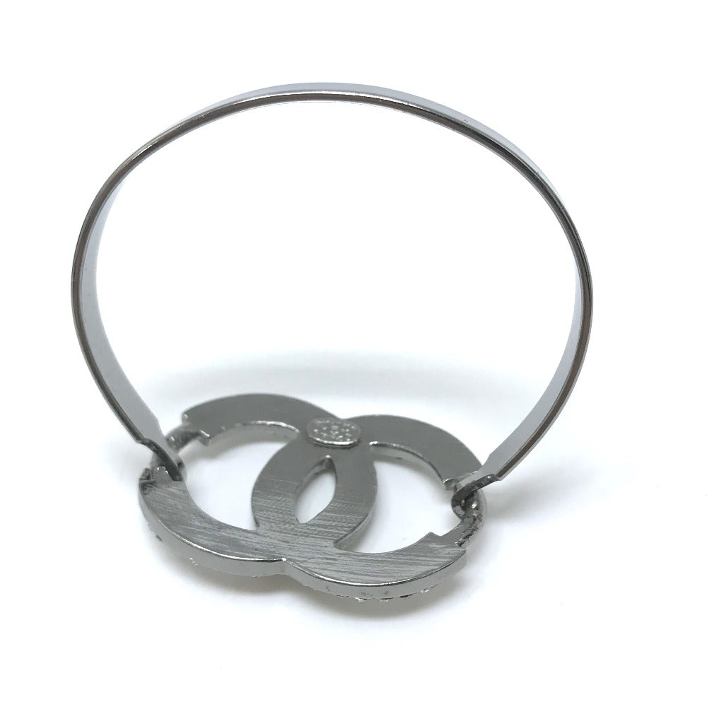 CHANEL bracelet Metal, Rhinestone Silver Accessories COCO Mark CC Rhinestone Women Used Authentic