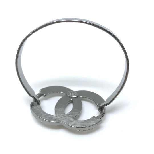CHANEL bracelet Metal, Rhinestone Silver Accessories COCO Mark CC Rhinestone Women Used Authentic