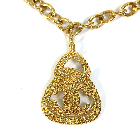 CHANEL Necklace Gold Plated gold COCO Mark Chain