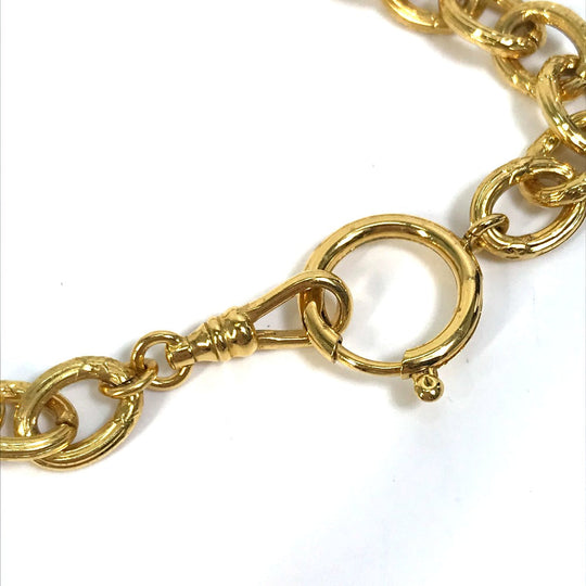 CHANEL Necklace Gold Plated gold COCO Mark Chain