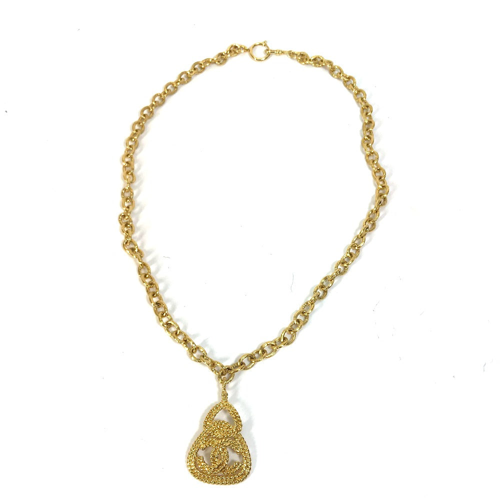 CHANEL Necklace Gold Plated gold COCO Mark Chain